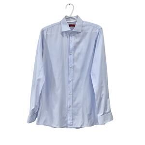 Hugo Boss Men's Dress Shirt Light Blue Long Sleeve Cotton (Size 15 32/33 38)